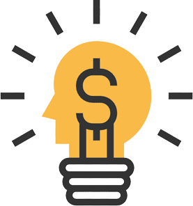 Light bulb money icon