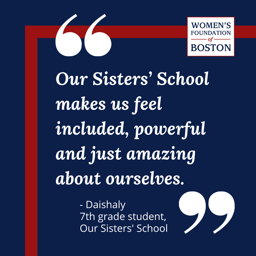 Quote from Our Sisters School student Daishaly.
